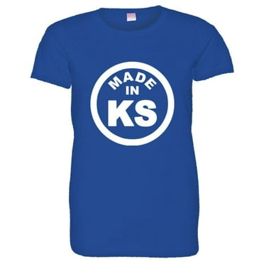PleaseMeTees™ Womens From Born Made In Kansas KS Logo Label Tag HQ Tee