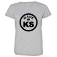 thumbnail image 1 of PleaseMeTees™ Womens From Born Made In Kansas KS Logo Label Tag HQ Tee, 1 of 1
