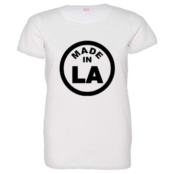 PleaseMeTees™ Womens From Born Made In Louisiana LA Logo Label HQ Tee