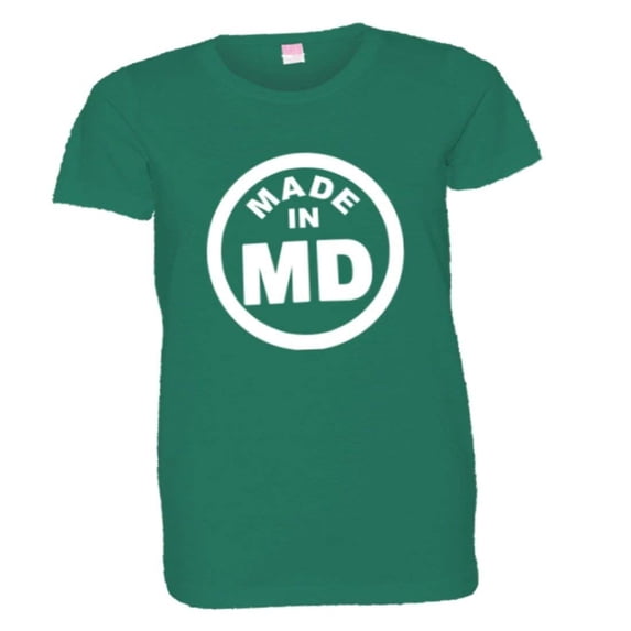 PleaseMeTees™ Womens From Born Made In Maryland MD Logo Label HQ Tee