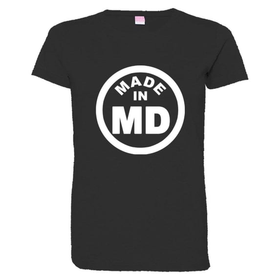 PleaseMeTees™ Womens From Born Made In Maryland MD Logo Label HQ Tee