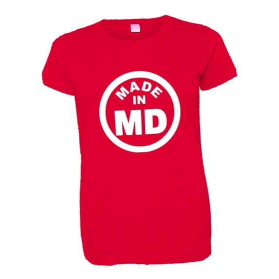 PleaseMeTees™ Womens From Born Made In Maryland MD Logo Label HQ Tee