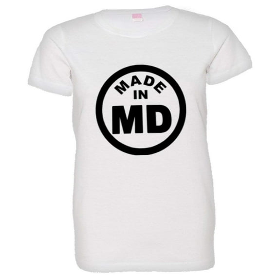 PleaseMeTees™ Womens From Born Made In Maryland MD Logo Label HQ Tee