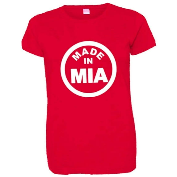 PleaseMeTees™ Womens From Born Made In Miami FL Florida Logo Label HQ Tee