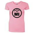 thumbnail image 1 of PleaseMeTees™ Womens From Born Made In Michigan MI Logo Label HQ Tee, 1 of 1