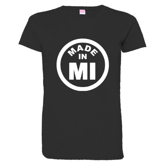 PleaseMeTees™ Womens From Born Made In Michigan MI Logo Label HQ Tee
