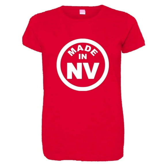 PleaseMeTees™ Womens From Born Made In Nevada NV Logo Label Tag HQ Tee