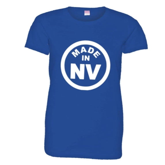PleaseMeTees™ Womens From Born Made In Nevada NV Logo Label Tag HQ Tee
