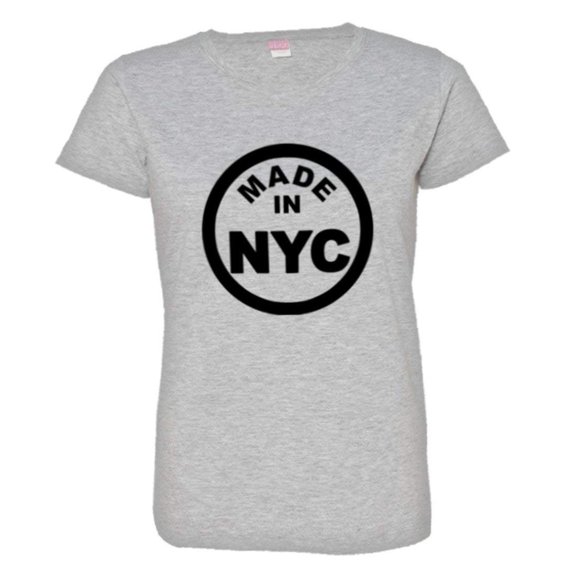 PleaseMeTees™ Womens From Born Made In New York City NY Logo Label HQ Tee