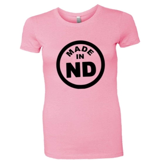 PleaseMeTees™ Womens From Born Made In North Dakota ND Logo Label HQ Tee