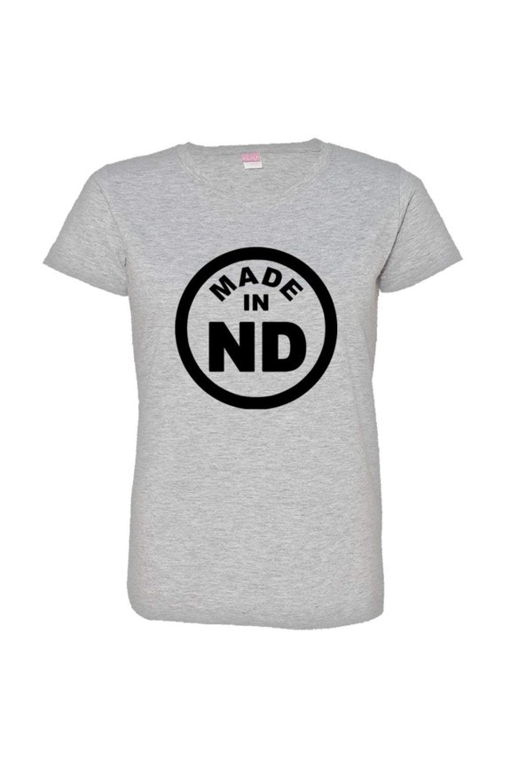 ™ Womens From Born Made In North Dakota ND Logo Label Tee
