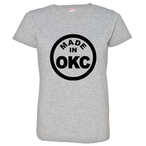 PleaseMeTees™ Womens From Born Made In Oklahoma City OK Logo Label HQ Tee