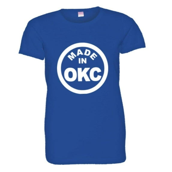 PleaseMeTees™ Womens From Born Made In Oklahoma City OK Logo Label HQ Tee