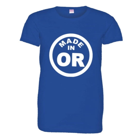 PleaseMeTees™ Womens From Born Made In Oregon OR State Logo Label HQ Tee