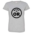 thumbnail image 1 of PleaseMeTees™ Womens From Born Made In Oregon OR State Logo Label HQ Tee, 1 of 1