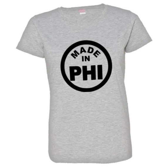 PleaseMeTees™ Womens From Born Made In Philadelphia PA Logo Label HQ Tee