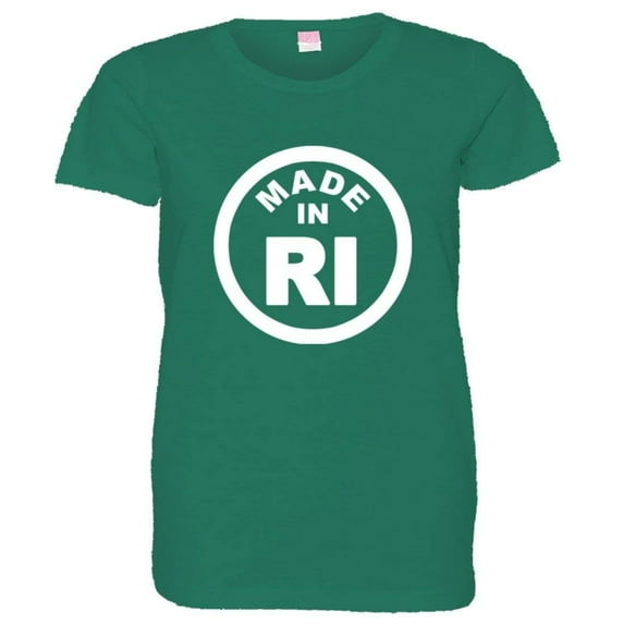 PleaseMeTees™ Womens From Born Made In Rhode Island RI Logo Label HQ Tee