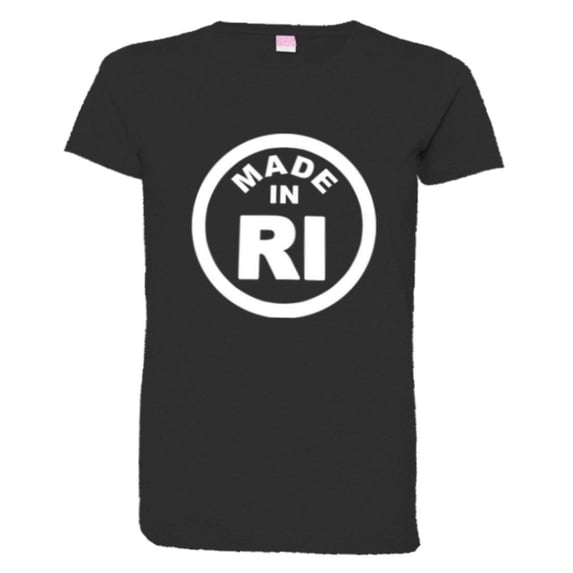 PleaseMeTees™ Womens From Born Made In Rhode Island RI Logo Label HQ Tee