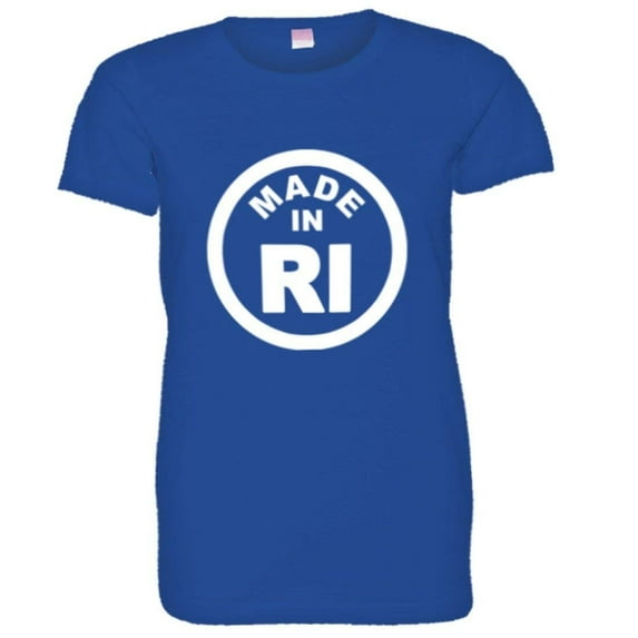 PleaseMeTees™ Womens From Born Made In Rhode Island RI Logo Label HQ Tee
