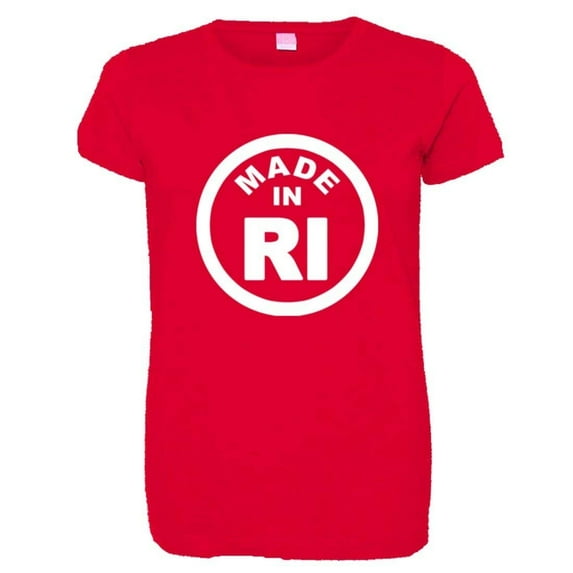 PleaseMeTees™ Womens From Born Made In Rhode Island RI Logo Label HQ Tee
