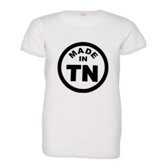 PleaseMeTees™ Womens From Born Made In Tennessee TN Logo Label HQ Tee