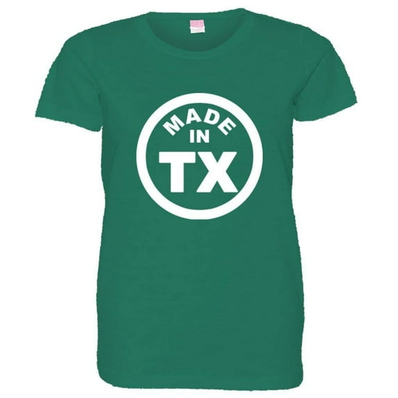 PleaseMeTees™ Womens From Born Made In Texas Longhorn TX Logo Label Tee