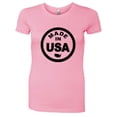 thumbnail image 1 of PleaseMeTees™ Womens From Born Made In USA United States Logo Label Tee, 1 of 1
