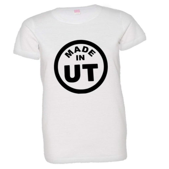PleaseMeTees™ Womens From Born Made In Utah UT Logo Label Tag HQ Tee