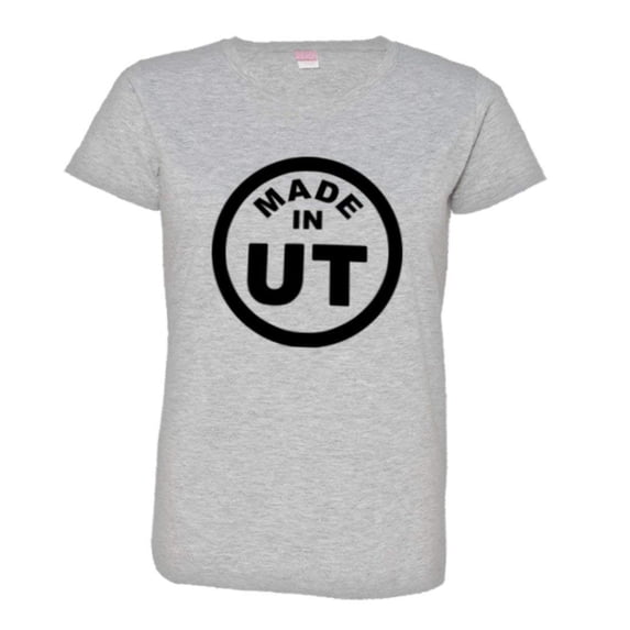 PleaseMeTees™ Womens From Born Made In Utah UT Logo Label Tag HQ Tee