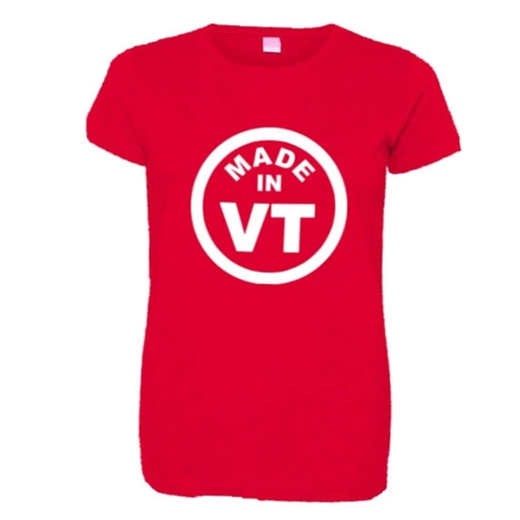 PleaseMeTees™ Womens From Born Made In Vermont VT Logo Label HQ Tee