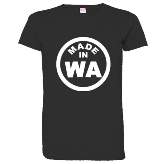PleaseMeTees™ Womens From Born Made In Washington WA Logo Label HQ Tee