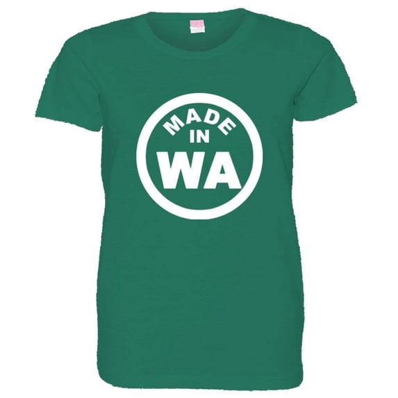 PleaseMeTees™ Womens From Born Made In Washington WA Logo Label HQ Tee