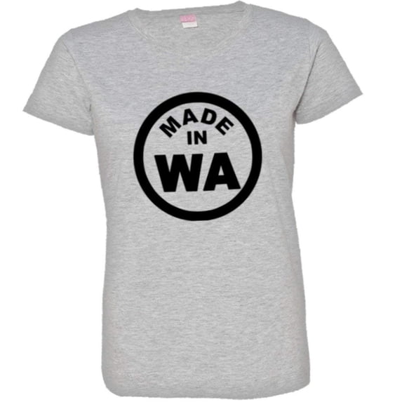 PleaseMeTees™ Womens From Born Made In Washington WA Logo Label HQ Tee