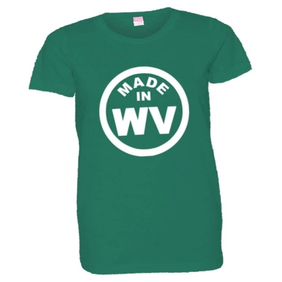 PleaseMeTees™ Womens From Born Made In West Virginia WV Logo Label Tee