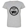 thumbnail image 1 of PleaseMeTees™ Womens From Born Made In Wisconsin WI Logo Label HQ Tee, 1 of 1