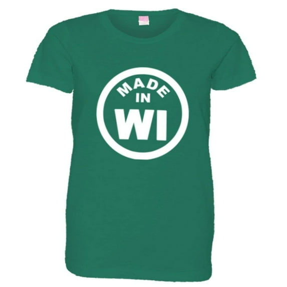 PleaseMeTees™ Womens From Born Made In Wisconsin WI Logo Label HQ Tee
