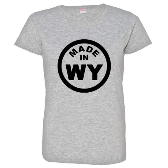 PleaseMeTees™ Womens From Born Made In Wyoming WY Logo Label HQ Tee