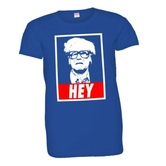 PleaseMeTees™ Womens Harry Caray Hey Hey Silhouette Lets Get Runs HQ Tee