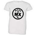thumbnail image 1 of PleaseMeTees™ Womens Hecho Born Made In Mexico MX Logo Label HQ Tee, 1 of 1