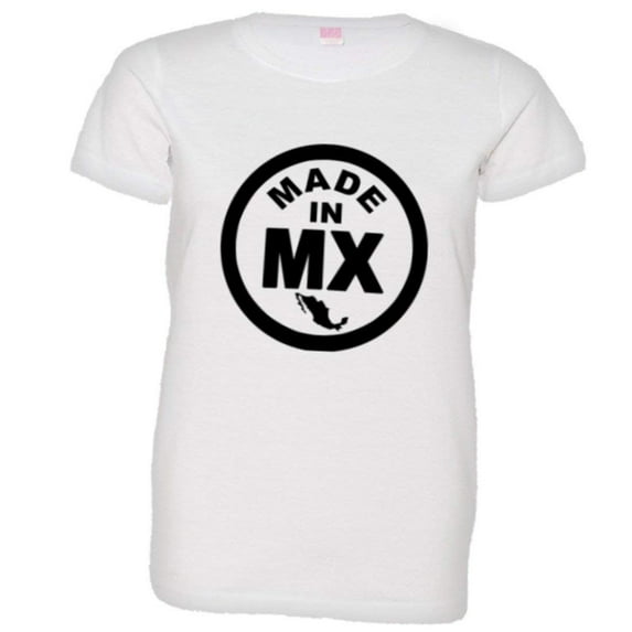 PleaseMeTees™ Womens Hecho Born Made In Mexico MX Logo Label HQ Tee