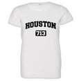 thumbnail image 1 of PleaseMeTees™ Womens Houston 713 Area Code Distressed HQ Tee, 1 of 1