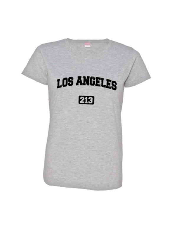 ™ Womens Los Angeles 213 L.A. Area Code Distressed HQ Tee