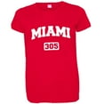 thumbnail image 1 of PleaseMeTees™ Womens Miami Florida 305 Area Code Distressed HQ Fashion Tee, 1 of 8