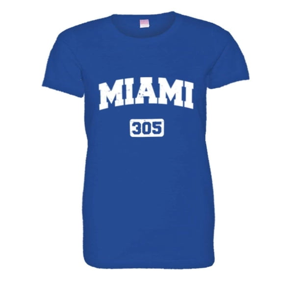 PleaseMeTees™ Womens Miami Florida 305 Area Code Distressed HQ Tee