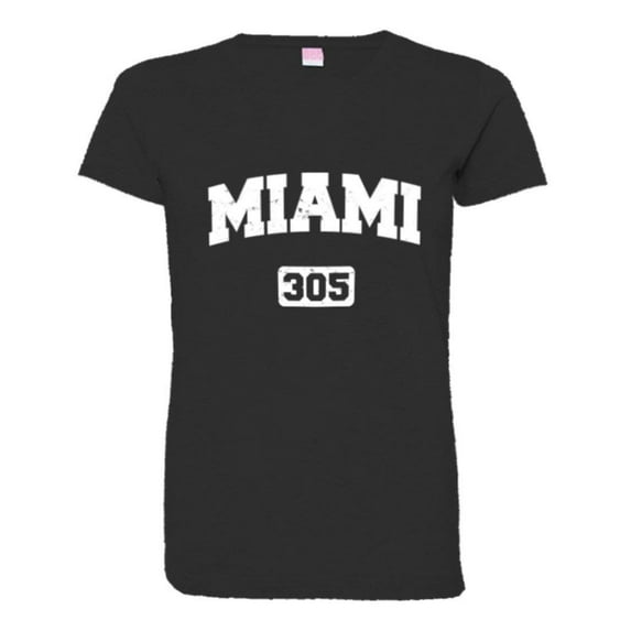 PleaseMeTees™ Womens Miami Florida 305 Area Code Distressed HQ Tee