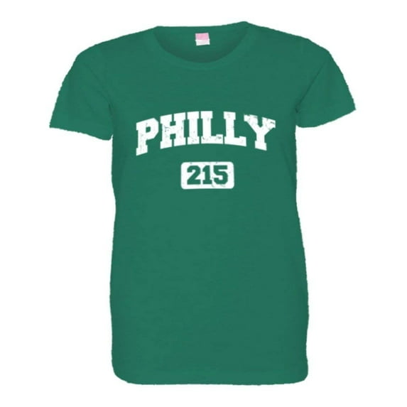 PleaseMeTees™ Womens Philly 215 Area Code Philadelphia Distressed HQ Tee