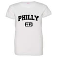 thumbnail image 1 of PleaseMeTees™ Womens Philly 215 Area Code Philadelphia Distressed HQ Tee, 1 of 1