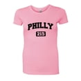 thumbnail image 1 of PleaseMeTees™ Womens Philly 215 Area Code Philadelphia Distressed HQ Tee, 1 of 1