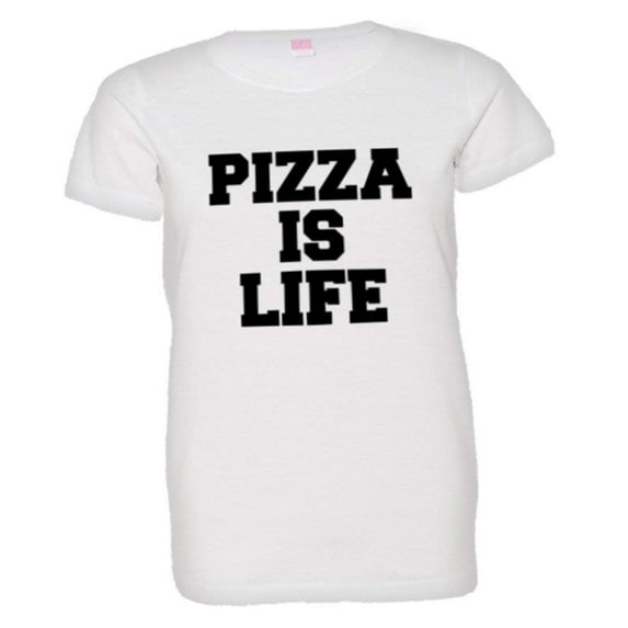 PleaseMeTees™ Womens Pizza Is Life I Love Pizza Cheese Bacon HQ Tee