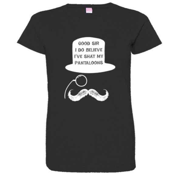 PleaseMeTees™ Womens Sir I Shat My Pantaloons Hat Glasses Pooped HQ Tee